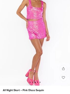 Show Me Your MuMu Pink Sequin Mini Skort